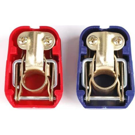 Lot de 2 Cosses Batterie Serrage Rapide, Libération Rapide 12V Cosse Batterie Bornes de Batterie Connecteurs, Coupe Batterie pour Bateau/Camion/Voiture/Van, Rouge et Noir (1/2)