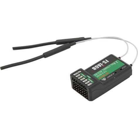 Der FS IA6B Empfänger ist ein 6-Kanal 2,4 GHz I-Bus PPM-Empfänger, der für die Sender FS I4, FS I6, FS I10, FS GT2E und FS GT2G geeignet ist. (1/5)