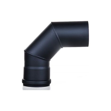 TECNOGAS Curva A 90° Nero Opaco Per Stufe A Pellet D.80