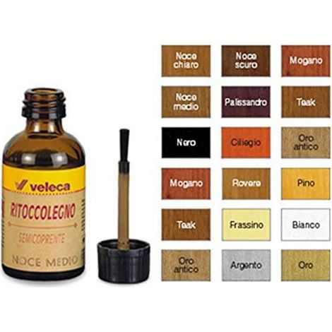 Ritocco Legno con Pennello 25 ml Noce Chiaro – per Graffi su Mobili e Porte