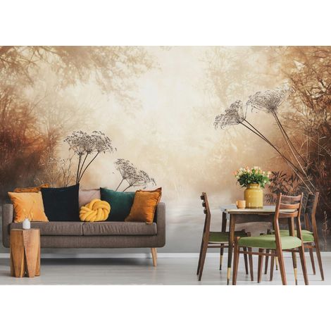 Vlies Fototapete Botanisch 150x105 cm, Tapeten, für Wohn und Schlafzimmer, Vliestapete Wandtapete Tapete 3D Effekt- inkl. Kleister - Landschaft Wald Natur, WallArena (1/4)