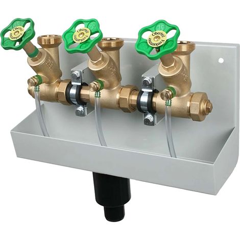 SCHLÖSSER Kompakt-Verteilerstation 3-Strang Verteiler - Zulauf 1 Zoll - DN 25, mit Ablaufrinne (1/4)