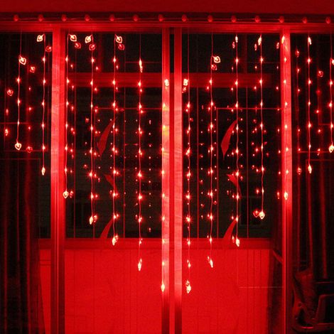 Guirlande lumineuse LED Love Lights, guirlande lumineuse d'anniversaire, guirlande lumineuse en forme de cœur, rideau lumineux, décoration lumineuse de mariage, accessoires lumineux, une génération (1/5)