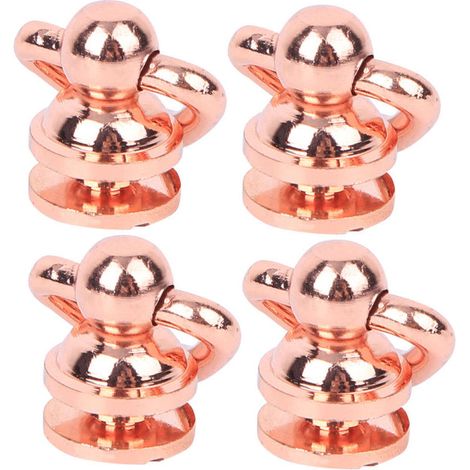 4PCS Clous Rivets Métalliques à Tête Ronde avec Anneaux, Pointes Tournantes pour Artisanat Cuir DIY - Bronze Violet (1/5)