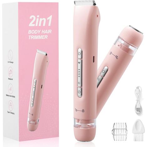 Rasoir électrique femme 2-en-1 – Rasage zones intimes, portable, rechargeable et lavable, design ergonomique pour une peau douce (1/3)