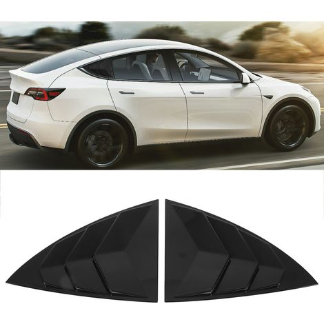 Seitliche Spoilerentlüftungen, Sonnenblenden an den hinteren Dreiecksfenstern, kompatibel mit Tesla Model Y 2021–2023, schwarze Lackierung (1/5)