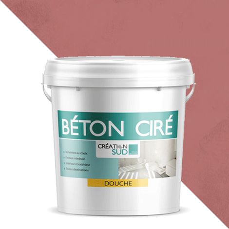 Béton ciré douche et baignoire - Kit complet 5m² (en 2 couches) - Brique - CREATION SUD (1/4)
