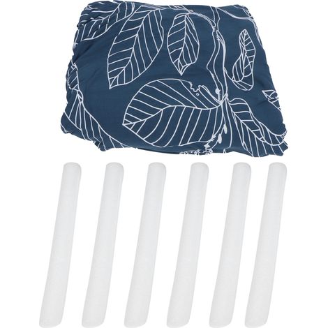 Housse de canapé extensible lavable, protège-meuble élégant à motifs feuilles bleues pour fauteuil 1 place (1/5)