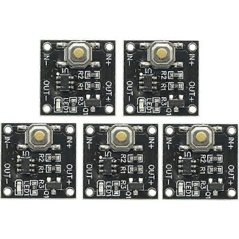 Module de 5 interrupteurs bistables à bouton unique, 2,2-5 V, 0,5 µA en continu, faible consommation (2 A), microcomposant 1 K WHBYV (1/4)