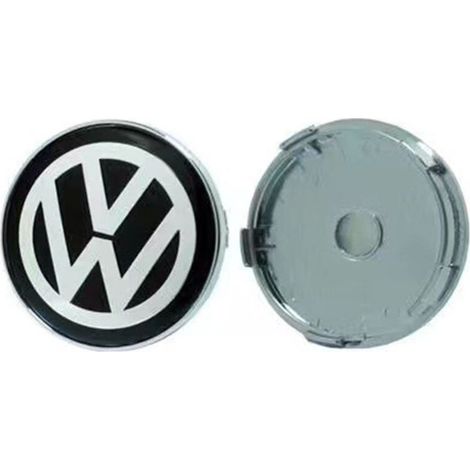 Allauve – Cache-moyeu de roue 60mm pour Volkswagen Golf, Passat, Polo, Jetta, Bora, Santana – Alliage d’aluminium résistant à la corrosion – Kit 4 pièces noir