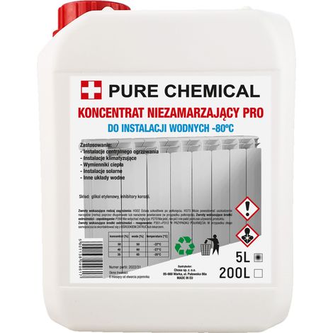 Concentrado de etilenglicol - 5 L - Fluido solar para bombas de calor - Resistente hasta -80°C