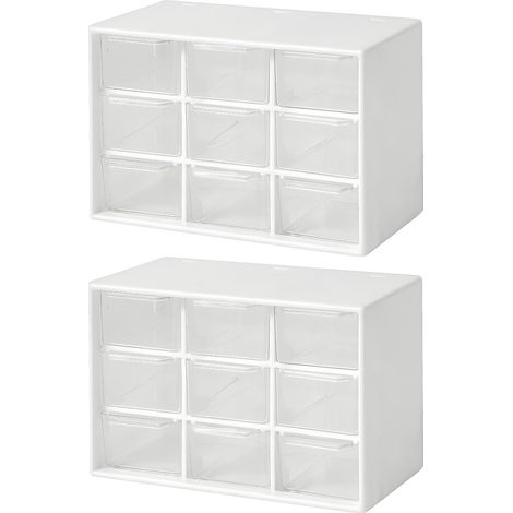 CSFFYZS-302 Organiseurs de rangement avec tiroirs de bureau, 9 tiroirs, petite commode, pour couture, travaux créatifs et accessoires (1/5)