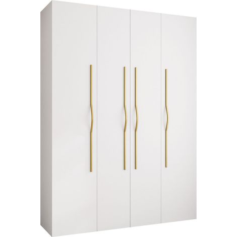 Armario Hartford 564, Blanco, 246x180x52cm, Puertas de armario: Con bisagras, Número de estantes: 12 (1/5)