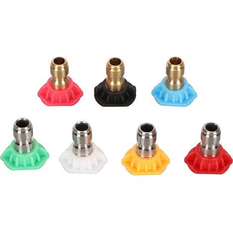 1/4 inch high-pressure water gun nozzle, 7 colors, multifunctional fan-shaped wash spray (1/5)