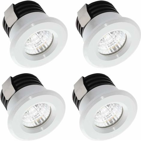 Lot de 4 mini spots LED encastrables 3 W blanc chaud, mini spot LED pour vitrine, éclairage de plaque minéralogique Incl.Seperated Transformateur (1/5)