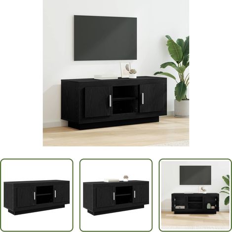 Wohnzimmer Schrank - TV-Schränk Schwarz Eichen-Optik 102 x 35 x 45 cm Holzwerkstoff (1/5)