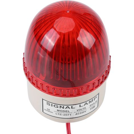 1 Stück AC 220V 15W LED-Blitzleuchte Warnlampe für Industriemaschinen, rot (1/5)