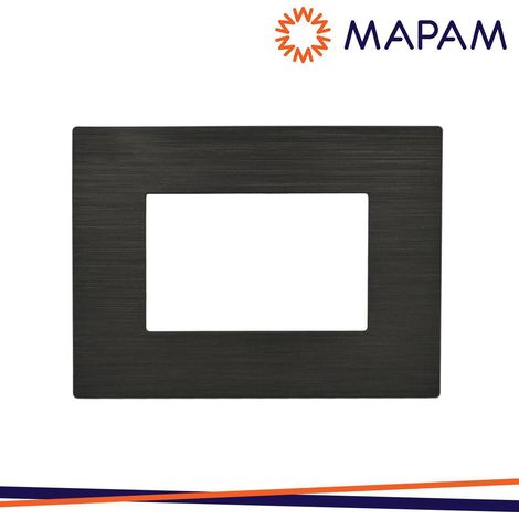 PLACCA TECNOPOLIMERO SPAZZOLATO 8003SL-2 ART 3P NERO