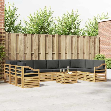 vidaXL Outdoor-Sofagarnitur 8 pcs Weiß und Anthrazit 59 x 59 x 37 cm (1/5)