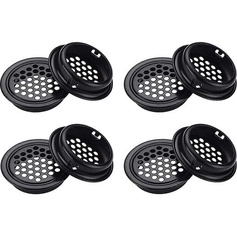 Lot de 10 grilles de ventilation rondes à trous de 35 mm pour armoires. (1/5)