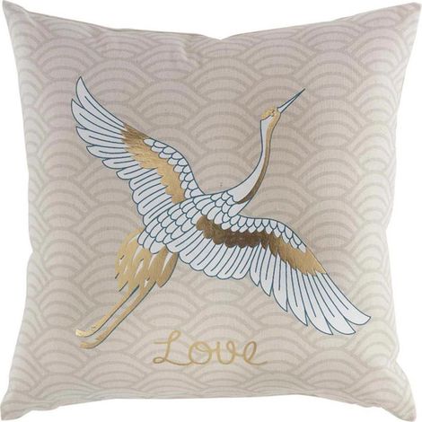 Coussin Déhoussable "Free Bird" 45x45cm Beige