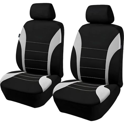 Lot complet de 2 housses de siège avant de voiture, taille universelle, imperméables, compatibles avec airbag Housses de siège de voiture faciles à installer avec housses pour
