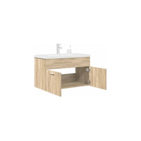 Armoire lavabo de salle de bain et vasque et robinet intégrés