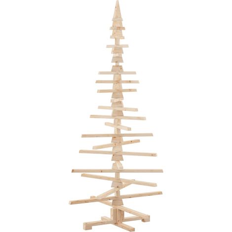Arbre de Noël Sapin de Noël en bois pour décoration 180 cm bois massif de pin (1/5)