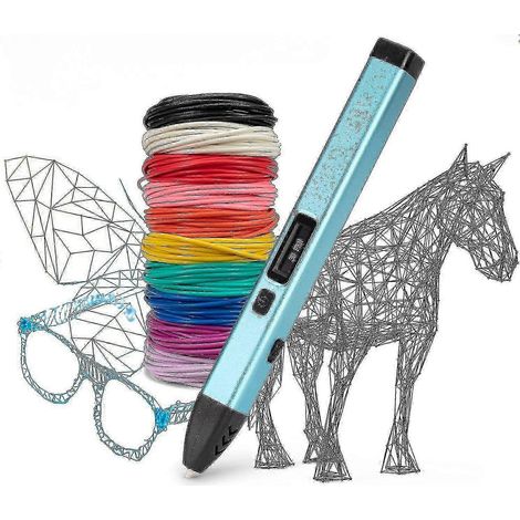 Stylo d'impression 3D avec écran LCD - 10 filaments PLA inclus (1/3)