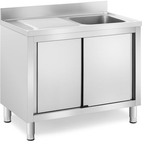 Plonge inox sur meuble 1 bac acier inoxydable 400 x 400 x 240 mm (1/5)