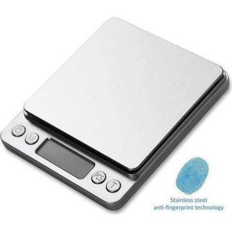 Balance de Cuisine - Haute Précision - 3kg - Écran LCD Rétroéclairé - Design Élégant - Argent (1/4)