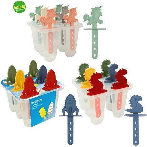 Set 6 formaghiaccioli Kasaviva Cartoon assortiti