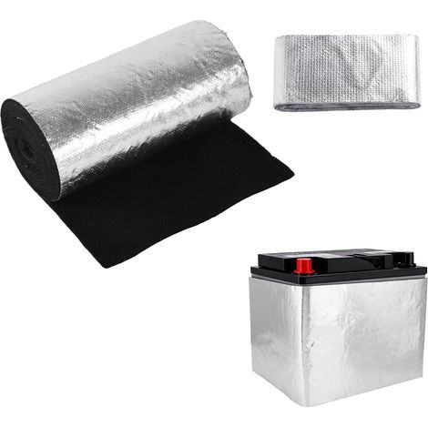 Kit D’Isolation Batterie Voiture, 210x17,8cm Couverture Pare-Chaleur Batterie avec Ruban Aluminium pour Plupart Véhicules Couverture Isolation Haute Température pour Protection Froid/Chaleur (1/5)