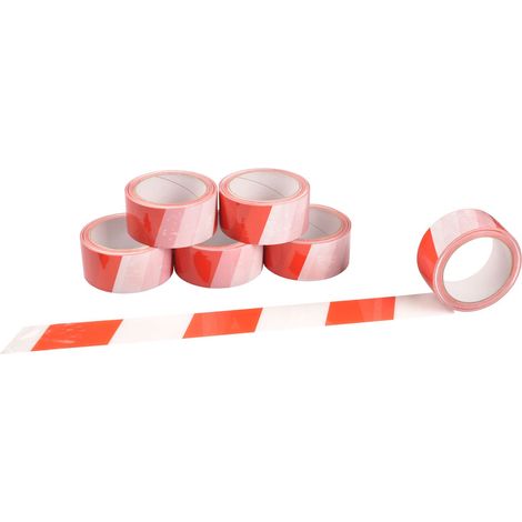 Markierungsband 66m Rot Weiß selbstklebend Bodenmarkierung Signalband Klebeband