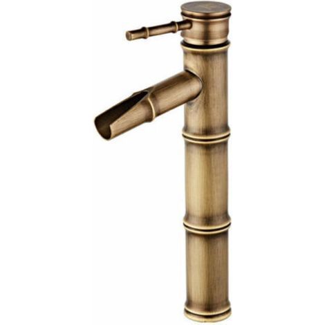High Bamboo Faucet, Waterfall Basin Mixer Tap, Single Hole Hot and Cold Water Available, Bronze Bathroom Faucet, 3 Break Mouth Seals, 308120mm TRIMEC (1/4)