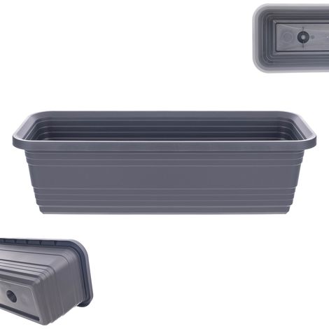 KADAX Jardinière de Balcon Pot de Fleur 50 cm Jardinière Anthracite (1/5)