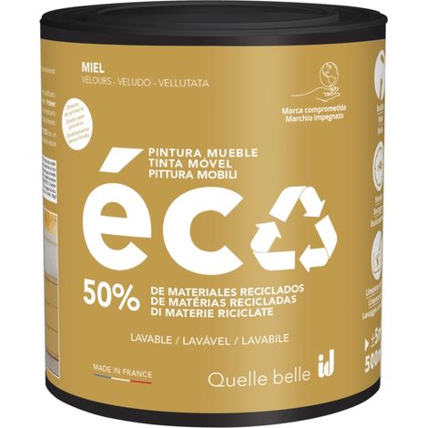 pittura per restauro legno mobili "eco mobili" giallo miele 500 ml (1/3)