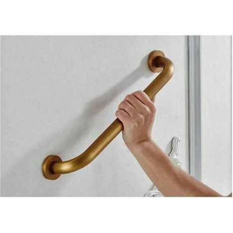Barre d'appui de sécurité rétro en cuivre de 40 cm, porte-serviettes mural pour salle de bain, douche et toilettes (1/3)