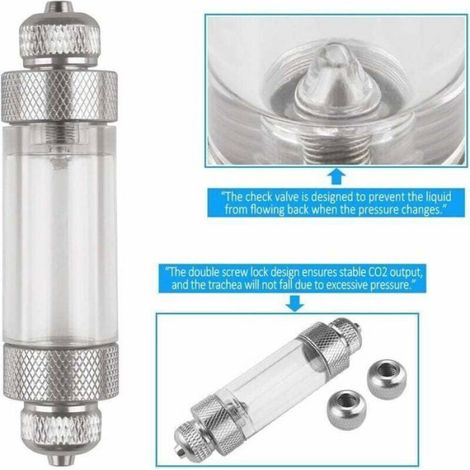Compteur Bulles CO2 Aquarium, Pompe Air Régulateur Argent (1/4)