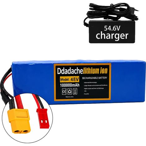 Batterie, capacité 100Ah, tension 48V, XT60-JST-chargeur (1/2)