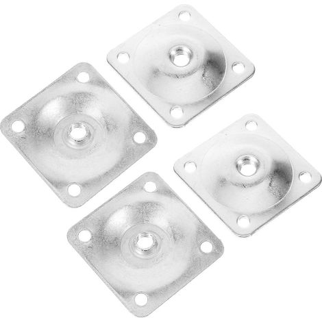 Quatre plaques de fixation inclinées pour pieds de meubles, servant de support et de raccord. (1/5)