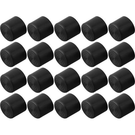 Sollbry Lot de 20 embouts de chaise en caoutchouc pour pieds de table de sol, évite les rayures, matériau PVC noir (22 mm)Aec (1/5)