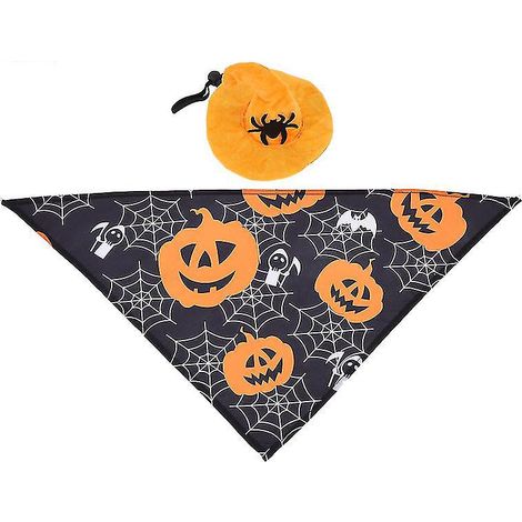 Ensemble chapeau et bavoir pour animaux de compagnie, décoration d'Halloween (1/3)