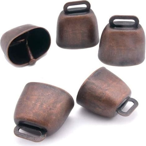Lot de 5 cloches en cuivre pour animaux de compagnie - chiens, chats, vaches, chevaux, moutons (1/4)