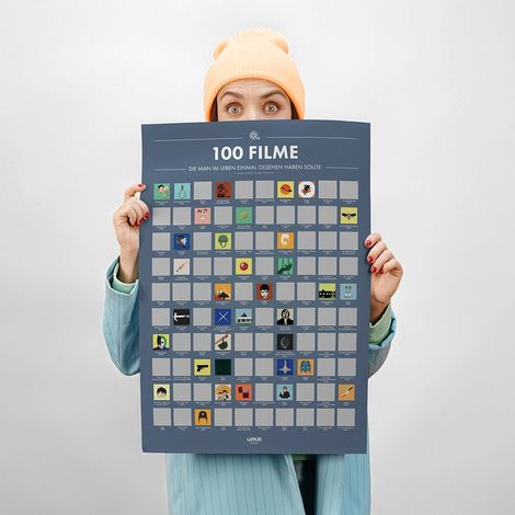 Affiche à gratter 100 films à voir dans sa vie poster en papier 70 x 50 cm - PANGIVO (1/3)