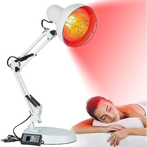 Lampe In-frarouge Chauffante 150w avec Minuterie et Température Bande infrarouge à température et minuterie réglables, compacte et haute puissance, équipée d'une base stable (1/5)