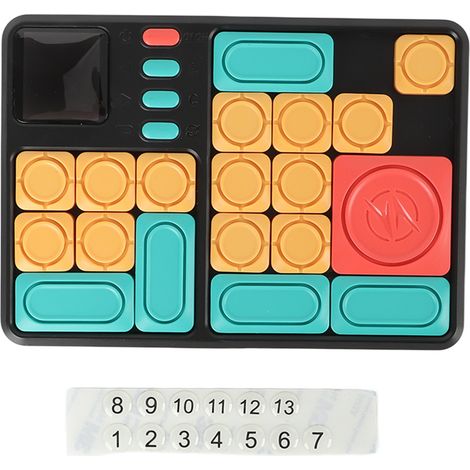 Jeu de puzzle magnétique à blocs coulissants, difficulté progressive, couleurs attrayantes, console de jeux pour enfants et adultes (1/5)