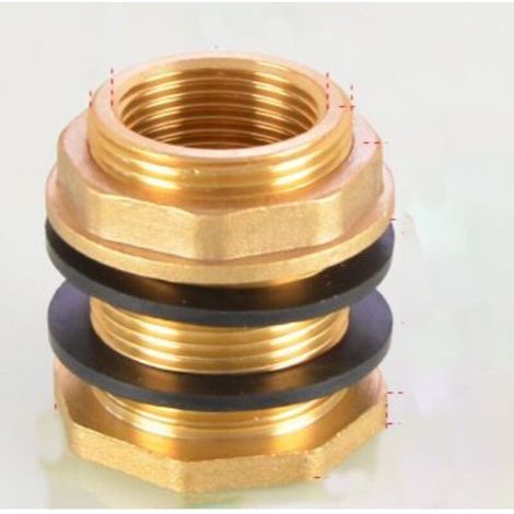 2 Pièces GN32 Laiton Réservoir d'eau Tuyau d'eau Raccord Adaptateur Robinet Douille de Seau à Pluie Douille de Réservoir en Laiton pour Robinet Seau de Pluie Réservoir d'eau (1/3)