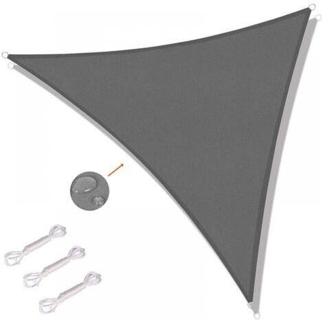 Dreieckiges Sonnensegel 5 x 5 x 5m Sonnenschutz für Outdoor, Terrasse, Garten UV-Schutz - Grau (1/5)