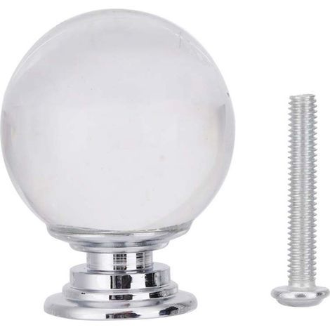 1 poignée de tiroir boule en verre cristal 30mm, bouton de placard en forme de sphère (1/5)